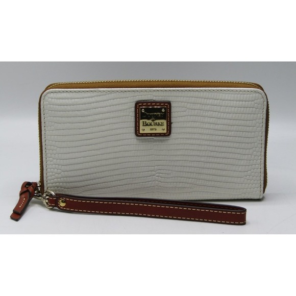 DOONEY & BOURKE White Lizard Embossed Leather Zip Wristlet Wallet - NEW - Picture 5 of 11